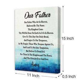 OTINGQD Our Father Prayer Wall Decor,Lords Prayer Wall Art,Religious Bible Verse Wall Decor,Scripture Canvas Wall Art for Christian Home Office Church
