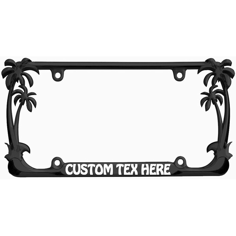 Seas The Day Palm Tree Design Chrome Metal Auto License