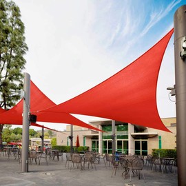Royal Shade 8' x 8' x 8' Red Triangle Sun Shade Sail Canopy Outdoor Patio Fabric Screen Awning RTAPT32 - UPF50+ 95% UV Blockage, Heavy Duty, Water & Air Permeable (We Make Custom Size)