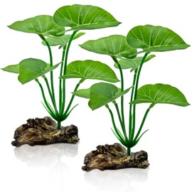 2-Pack Aquarium Decor Fish Tank Decorations 6-inch Betta Fish Tank Plants Leaf Hammock, Artificial Silk Aquarium Plants Betta Tank Accessories, Goldfish, Reptiles Plant Decor Driftwood