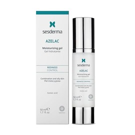 Sesderma Azelac Moisturising Gel, Daily Moisturiser for Sensitive Skin, Rosacea Skin, Oily Combination Skin, Redness, Green Pigment, Conceals Redness, 50 ml