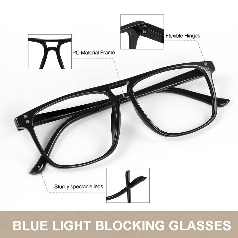 Blue Light Blocking Glasses Women/Men, Computer Reading/Gaming/TV Glasees Anti-Eyestrain Fashion