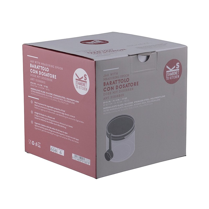 SAMBONET Jar with Measuring Spoon Cl 75 Grey Borosilicate Sambonet