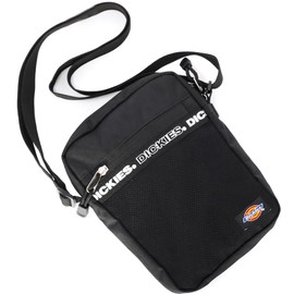 Dickies Women's Men's Logo Tape Square Shoulder Bag, Black
