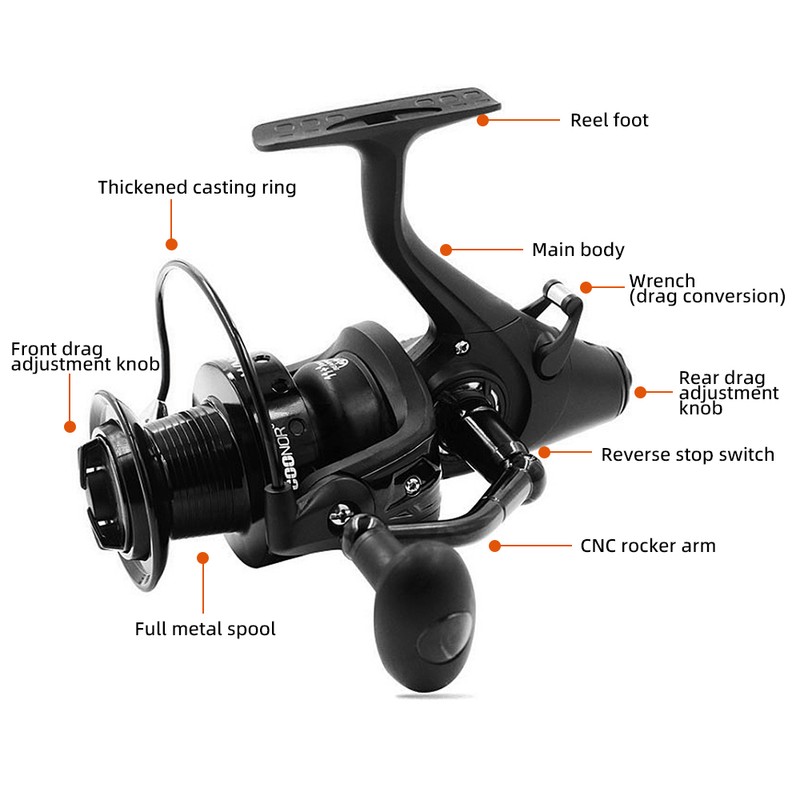 Spinning Fishing Reel Full Metal 5000/6000/8000 11+1BB Nylon Metal High-speed