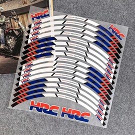 Wheel Edge Sticker Motorcycle Wheel Sticker Rim Decal Fit For Honda HRC CBR CBR1000rr 650R 650F 500R 400R 300R 250R 150R 125R 1000x1000rr 600rr 250rr Racing Wheel Decal (Color 1)