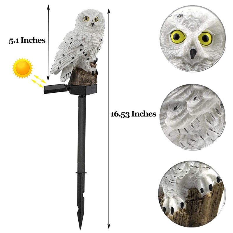 DOUBLE 2 C Solar Garden Light Outdoor, Owl Solar Garden