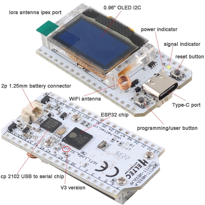 DIYmalls 868MHz LoRa V3 LoRa32 ESP32 OLED Board + 868