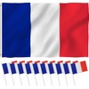 Flag Set, Pack of 12 French Small Flag and 1