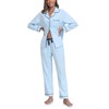 COLORFULLEAF Women's 100% Cotton Long Sleeve Pajama Sets Button Down