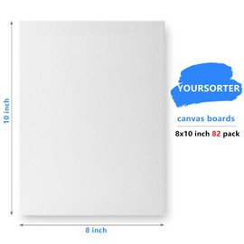 YOURSORTER Canvas Boards 82 Pack, 8x10inch Blank Canvases for Painting Bulk, Gesso Primed Acid-Free 100% Cotton Painting Canvas Panels for Acrylic Oil Tempera Watercolor Paints, Art Painting Supplies