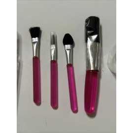 Ulta Sweet & Shimmer travel makeup Brush Set New With Case 3" mini deluxe size