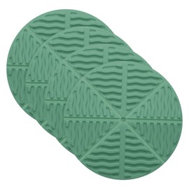 uxcell 4 Pcs Silicone Trivet Mat, 6.3 Inch Foldable Trivets for Hot Pots and Pans, Heat Resistant Trivet Holders for Hot Dishes Cups Kitchen Countertop Tabletop, Green (Round)