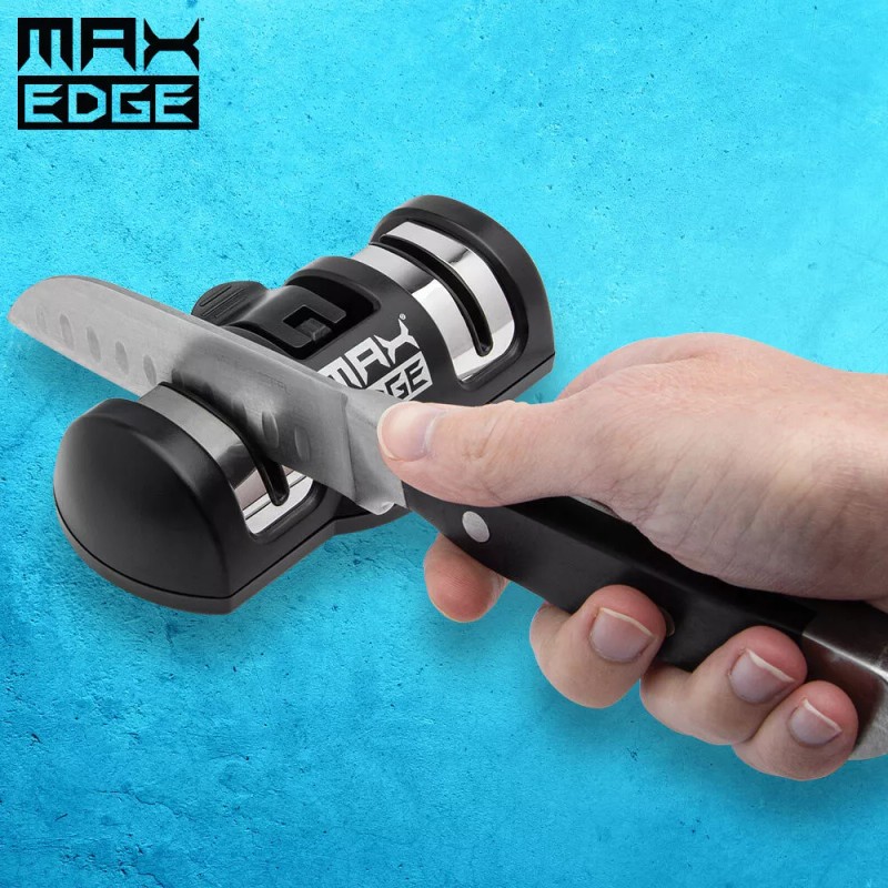 Max Edge Knife Sharpener, Precise Sharpening, Diamond & Ceramic Grinding