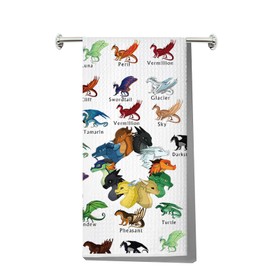 LEVLO Wings Fire Darkstalker Kitchen Towel Wings Fire Novel Gift Dragon Tribes Tea Towel Fire Dragon Bookish Housewarming Gift (Dragon Towel)