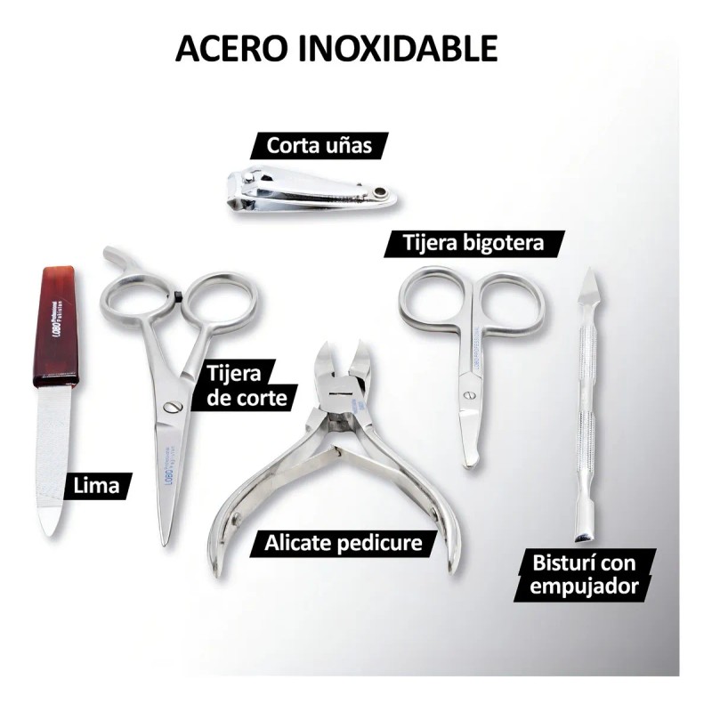 Kit Profesional Manicure y Pedicure Lobo – Estuche Completo de