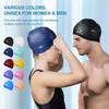 2 Pack Silicone Swim Cap for Men Women, Unisex Adult