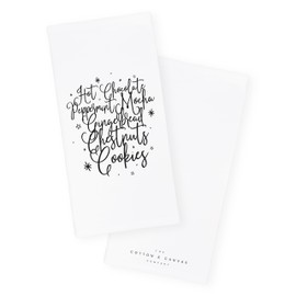 The Cotton & Canvas Co. Christmas Favorites Christmas and Holiday Absorbent Kitchen Tea Towel, Flour Sack Towel Dish Cloth, 1-Count