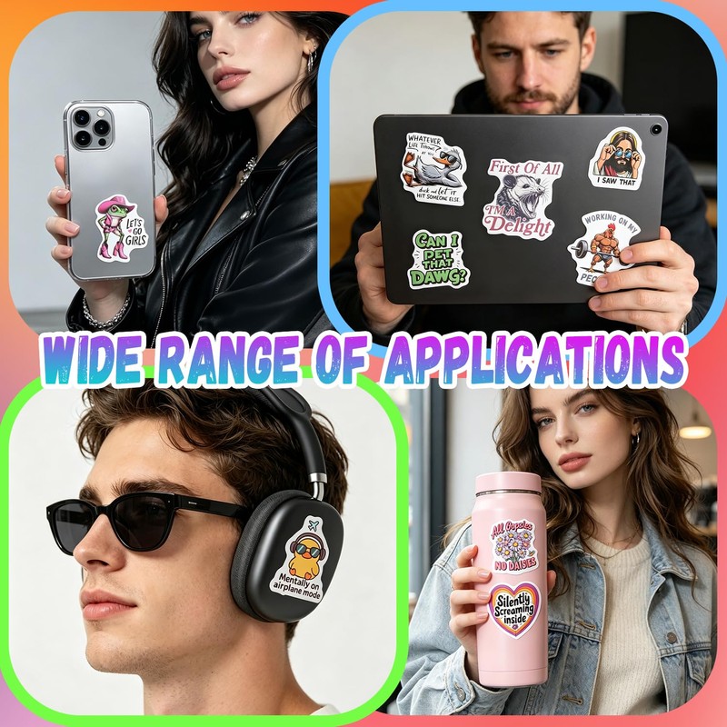 300PCS Funny Sarcastic Meme Stickers pack Adults for Laptop Water