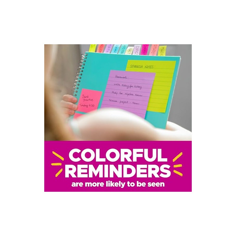Post-it Super Sticky Notes, 5 x 20.3 cm, Marseille Collection,