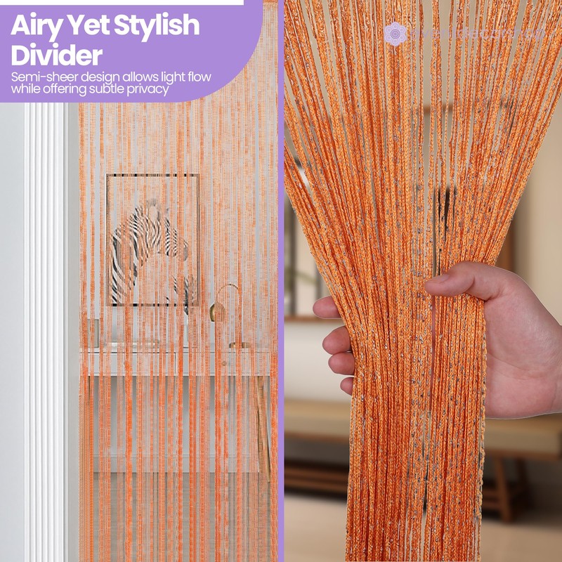 Glitter String Curtain Panel 200x90cm – Sparkling Tassel Fly Screen,