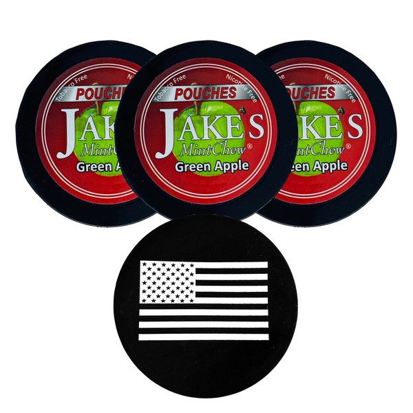 Jake's Mint Chew Green Apple Pouch 3 Cans with DC