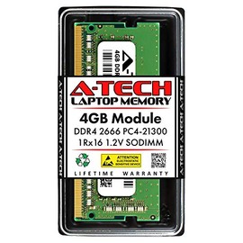 A-Tech 4GB RAM for Dell Thin Client Wyse 5470 | DDR4 2666MHz PC4-21300 Non-ECC SODIMM 1Rx16 Laptop & All-in-One Single Memory Upgrade Module (Replacement for SNPKN2NMC/4G, AA086413, KN2NM, 0KN2NM)