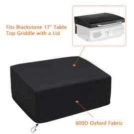 BQMAX 17'' Griddle Cover and Carry Bag Replacement Parts for Blackstone 17" Table Top Griddle with Griddle Hood, 600D Waterproof Polyester Cover Kit for Blackstone 17"