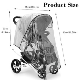 Universal Rain Cover for Pushchair with Windows,Universal rain Cover for Baby Strollers,Travel rain Cover Windproof Waterproof Sun Proof Snow Proof