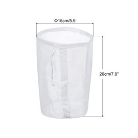 sourcing map Pack of 2 160 Mesh Colour Filter Bags 5.9 Inch Diameter Nylon Strainer with Drawstring for Filtering Paint, Petrol, Fuel, Home Brewing
