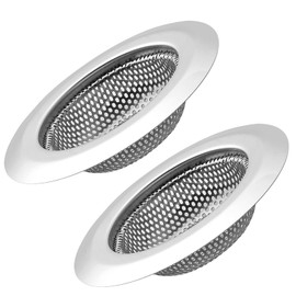 2pcs Kitchen Bathroom Sink Strainer, Stainless Steel Drain Filter, Prevent Clogging, Large Wide Rim Outer Diameter 4.5 Inch/11.5cm (Large Size)