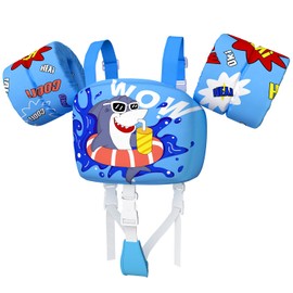 Welebar Kids Swim Vest for Boys & Girls 28-70 lbs, Toddler Floaties with Shoulder Harness Arm Wings & Crotch Strap for 2-8 Years Old Babies Toddler Children