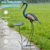 giole Metal Crane Garden Statue for Outside with Leaf Tray