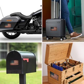 Monlesacx American Flag Decal, 3pcs USA Flag Decal Sticker, Reflective Car Stickers for Cars/Trucks - Support US Military (Vintage)