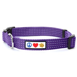 Pawtitas Reflective Dog Collar Adjustable Dog Collars for Medium Dogs Puppy Collar Medium Dog Collar Purple Dog Collar