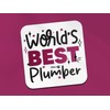 World's Best Plumber Square Coaster - Builder Trades Fan Hobby