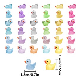 Mini Resin Ducks, 30 PCS Luminous Color Little Ducks for Prank Game, Desktop, Garden, Outdoor Decoration (About 15 x 10mm)