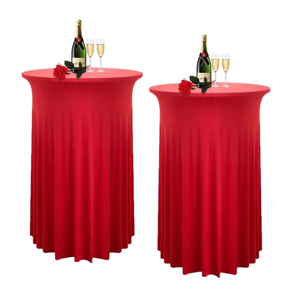 Albassa 2 Pack Cocktail Table Covers 32"x 43" Spandex Stretch