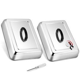Rectangular Melting Dome 2Pcs, HaSteeL 13.3 X 9.8In Stainless Steel Bating Steaming Cover, Heavy Duty Solid Griddle Lid & Grill Pot with Air Damper, for Flat Top Hibachi Cooking, Dishwasher Safe