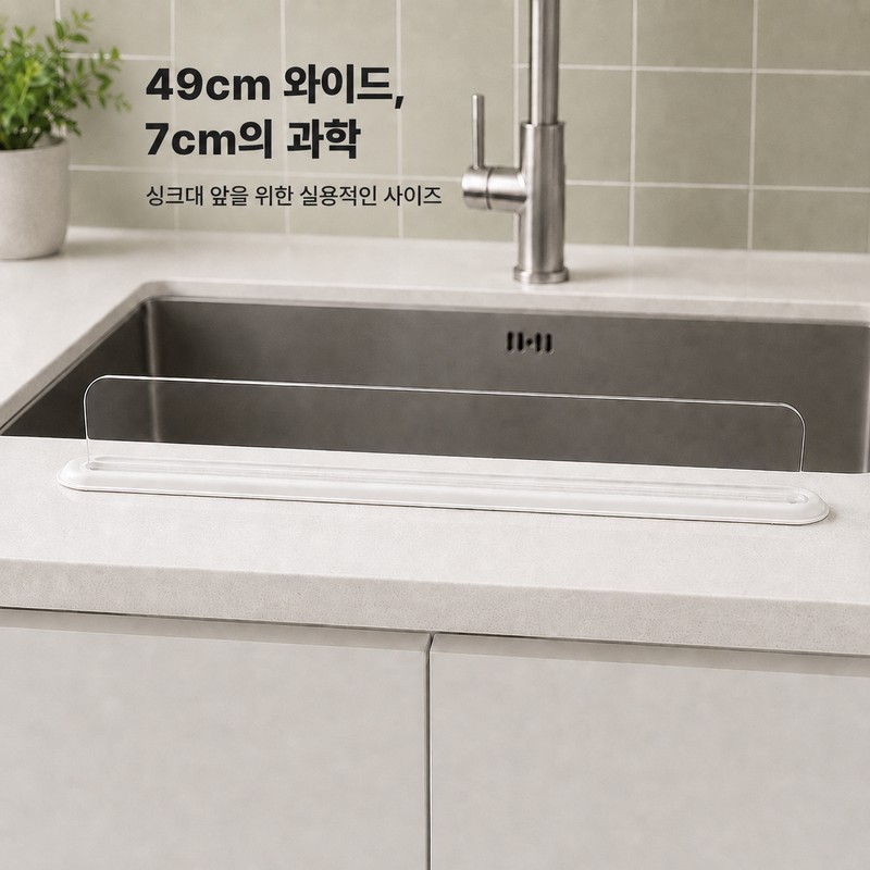 리브담 싱크대앞 물막이 투명 물튐방지 Ribdam Sink Front Water Barrier