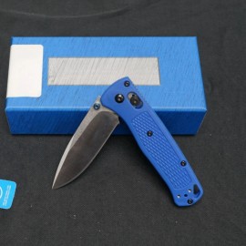 Mini BM 535 Nylon Glass Fibre Handle Folding Knife Custom Drop Point Blade for Camping & Tactical Pocket Knives US Spotcolor: White blade with a blue handle, blade length: 3.23in, blade width: 1.1in, type: Pocket Knife