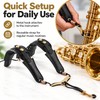 Adjustable Leather Saxophone Shoulder Harness with Aluminum Support Plate, Shoulder-Supported