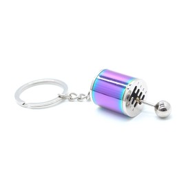 GT//Rotors Six Speed Manual Transmission Shift Gearbox Fidget Toy Automotive Part Car Keychain Key Ring (Neo Chrome)