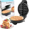 Belgian Waffle Maker- Non-Stick 7" Waffler Iron w Adjustable Browning