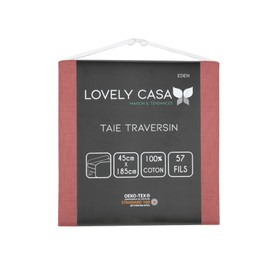 Lovely Casa - Bolster pillowcase - Size 45 x 185 cm - 100% Oeko-Tex certified cotton - Excellent quality - Colour Grenache - Model Eden - Bed linen for home - Soft and comfortable - Unisex