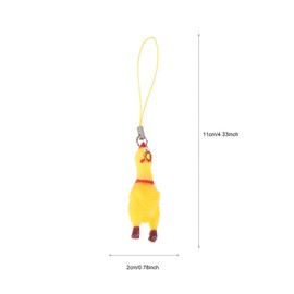 WRITWAA 5Pcs Screaming Chicken Keychain, Mini Funny Yellow Squeaking Chicken Pendant Plastic Squeeze Squawking Chicken for Keys Bags Phones