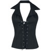 Gothicana by EMP Ladies Black Lace Up Collar Halter Top,