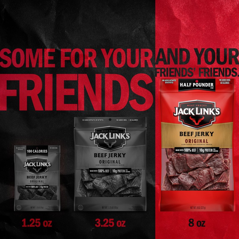 Jack Link's Beef Jerky, Original, Half Pounder Large Jerky Bag