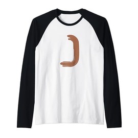 Creative Bold Leather Letter J - Design - Alphabet - Marker Raglan Baseball Tee