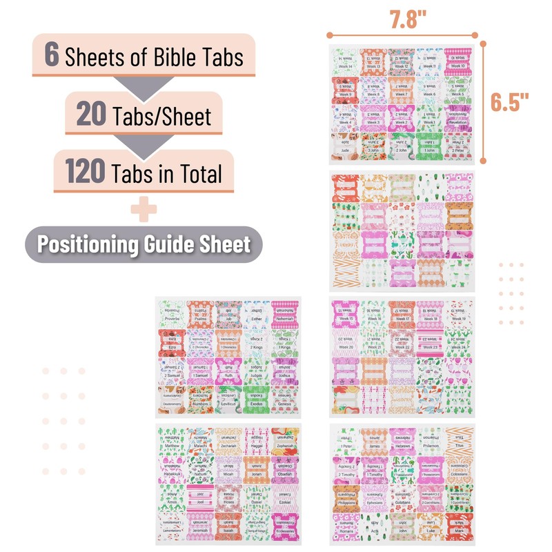 Mr. Pen- Bible Tabs, 120 pcs, Garden Glory, Laminated Bible